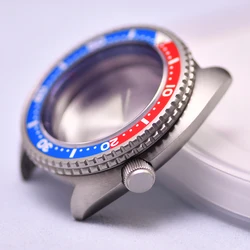 Watch Modify Parts 45mm Titanium Turtle King Diver Watch Case Sapphire Ceramic Bezel 20Bar Waterproof Fit For NH35/36 Movement