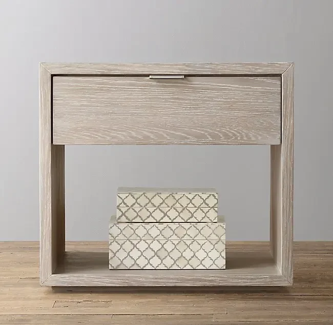 United States, original French rural retro solid wood bedside table, Italian simple light luxury bedside table