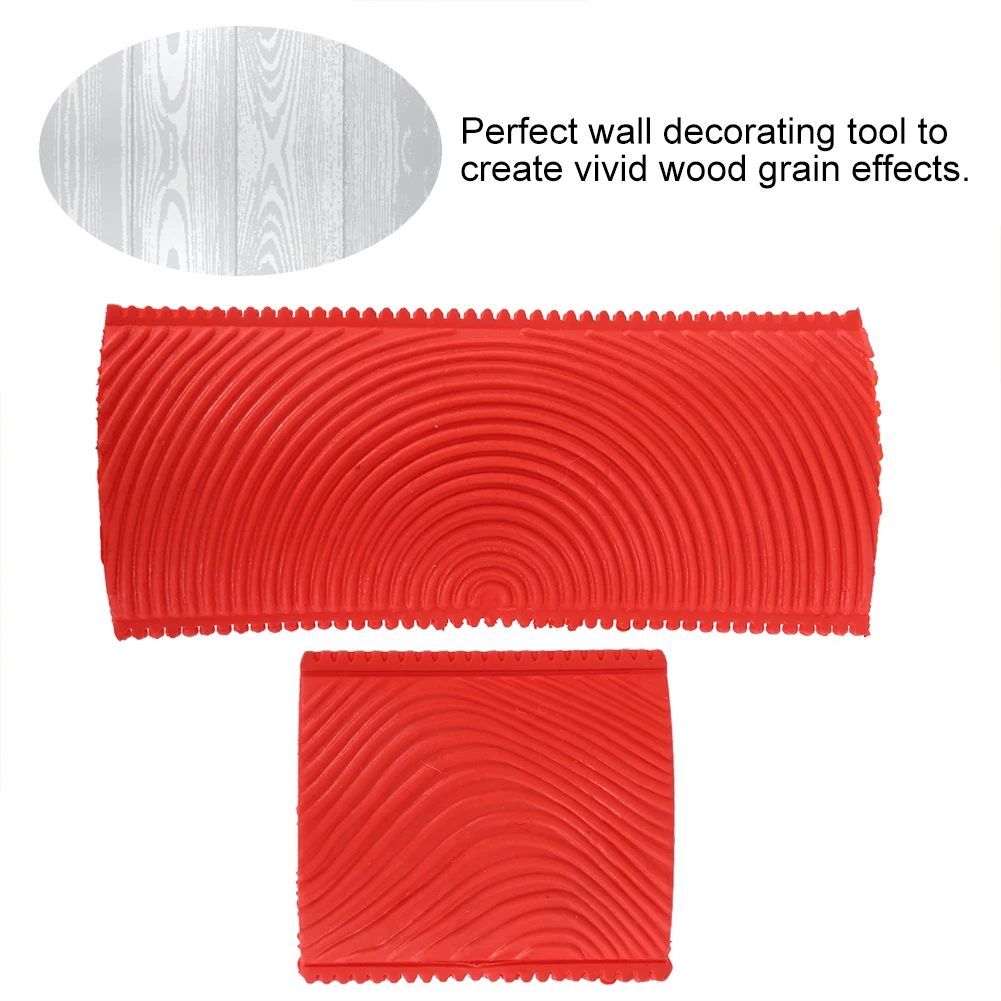 Wood Grain Effect Painting Tool 2Pcs/Set Rubber Wood Grain Effect Brush Painting Tools DIY Wall Decoration