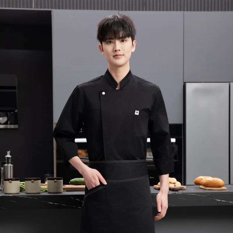 زي طاهٍ للمطاعم الغربية للخريف والشتاء، ملابس تقديم الطعام في الفنادق، مقصف الخباز، متجر الكيك، ملابس العمل بأكمام طويلة