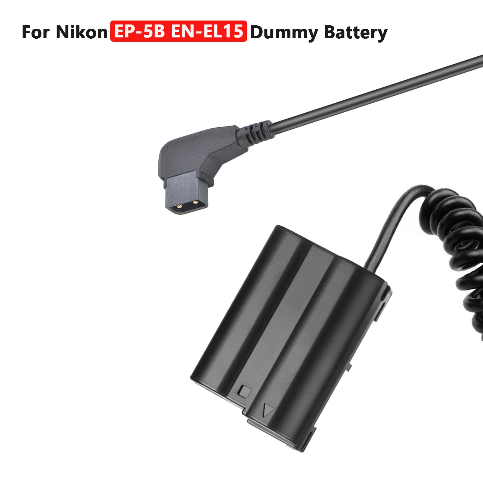D-tap Adapter Cable to EP-5B DC Coupler EN-EL15 Dummy Battery for Nikon D500 D600 D750 D7100 D7200 D7500 D800 D800E, D850 D810