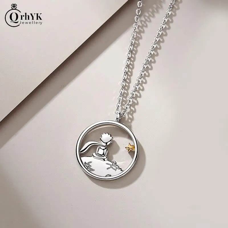 1PC Fashion Couple Prince Little Fox Pendant Personality Necklace Valentine\'s Day Anniversary Gift Jewelry