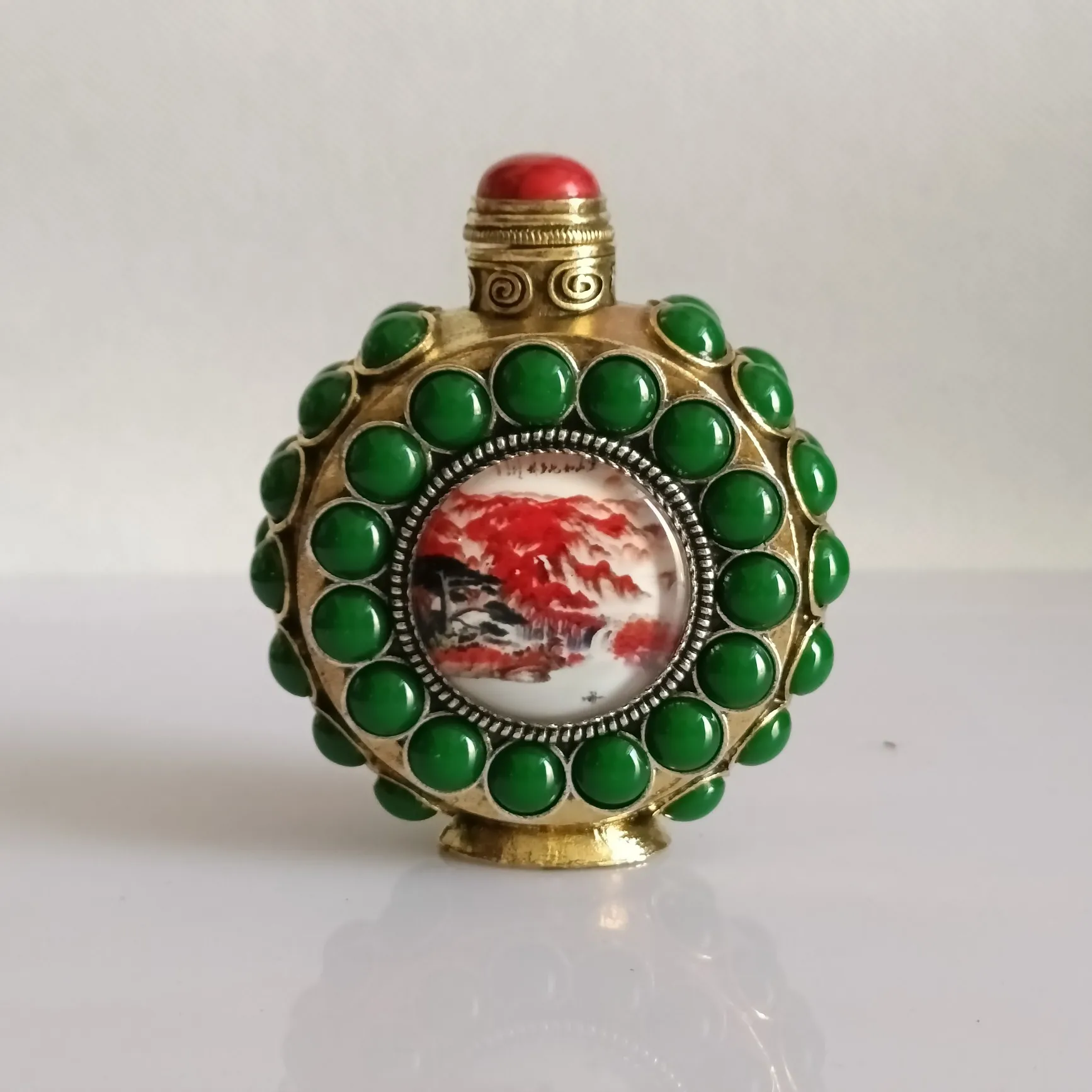 Chinese Elaboration,Good Luck Wealth Noctilucent “ Snuff Bottle”,Metal Crafts,Home Decoration,Collect