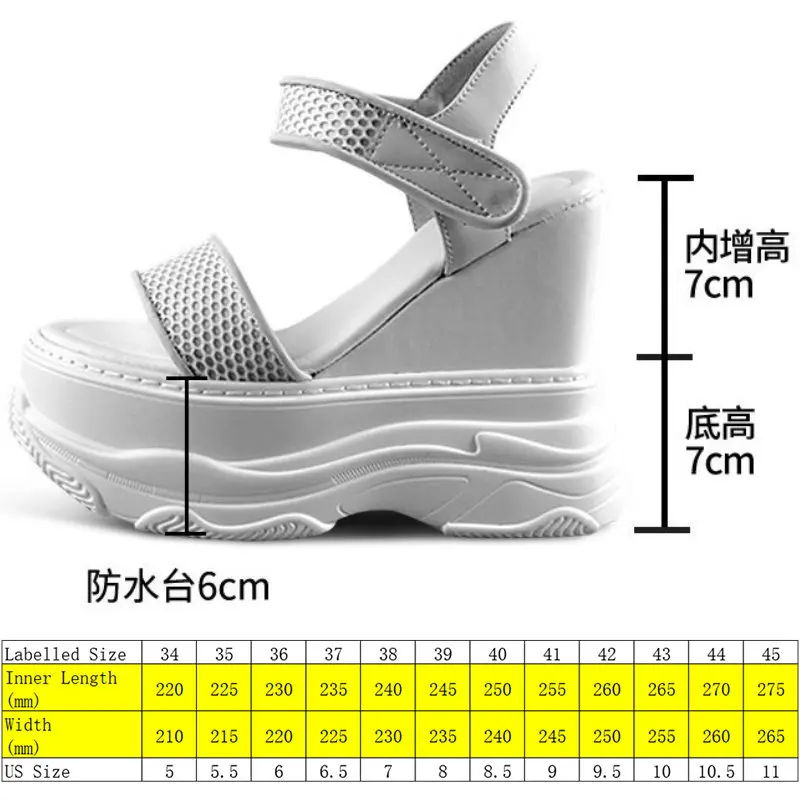 Fujin 14cm New Microfiber High Heel Platform Sandals for Women Chunky Wedge Slides Slippers Women Summer Shoes Casual Hook Mujer