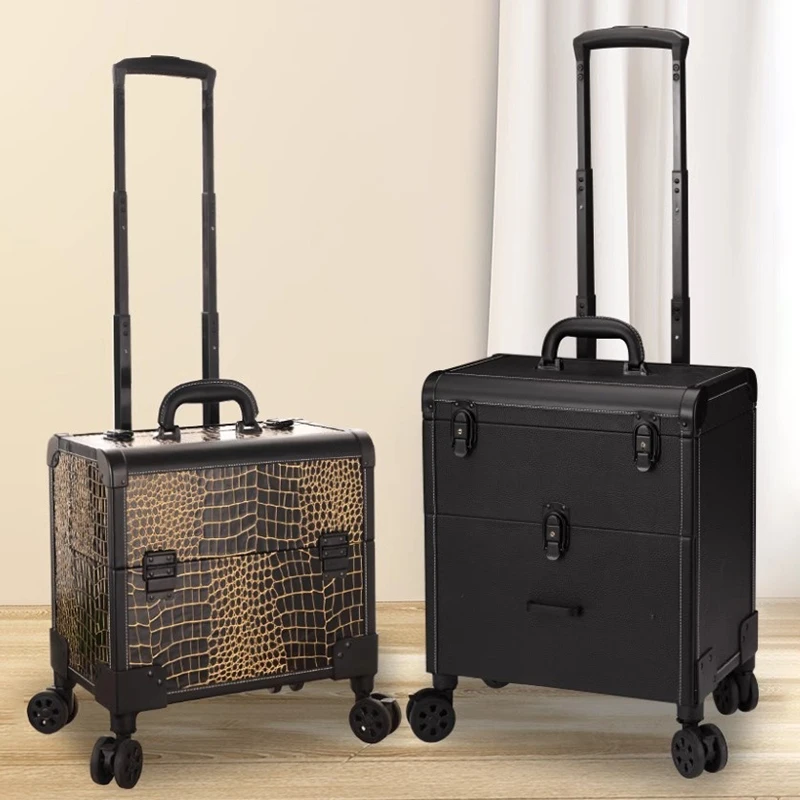 Makeup Case Professional Makeup Artist Luggage Suitcase with Bluetooth Speaker Phone Stand LED Makeup Bag Cosmetics Storage Box