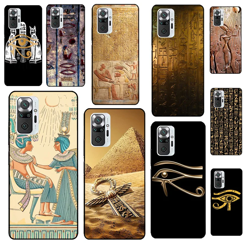 Egyptian Hieroglyphics Symbols Case For Xiaomi Redmi Note 12 Pro 11 9 8 10 Pro 9S 10S 11S 12S Redmi 12C 9C 10A 10C Cover