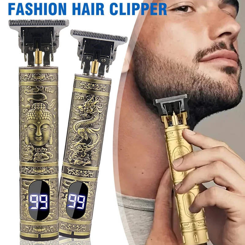 2026 Vintage USB Fast Charging Cordless Hair Clipper Trimmer Portable Electric Shaver Professional Barber Hair Cutting Machine