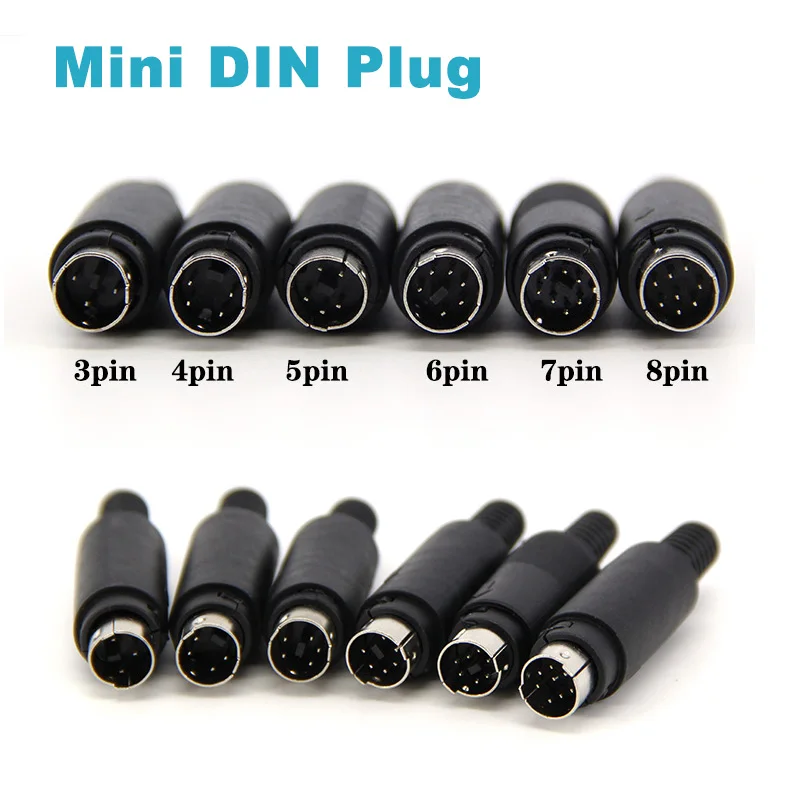 Mini DIN Plug 3/4/5/6/7/8 PIN Chassis Cable Mount Male Connector Socket 3-8Pin Welding Wire S Terminal Mini PS2 Male