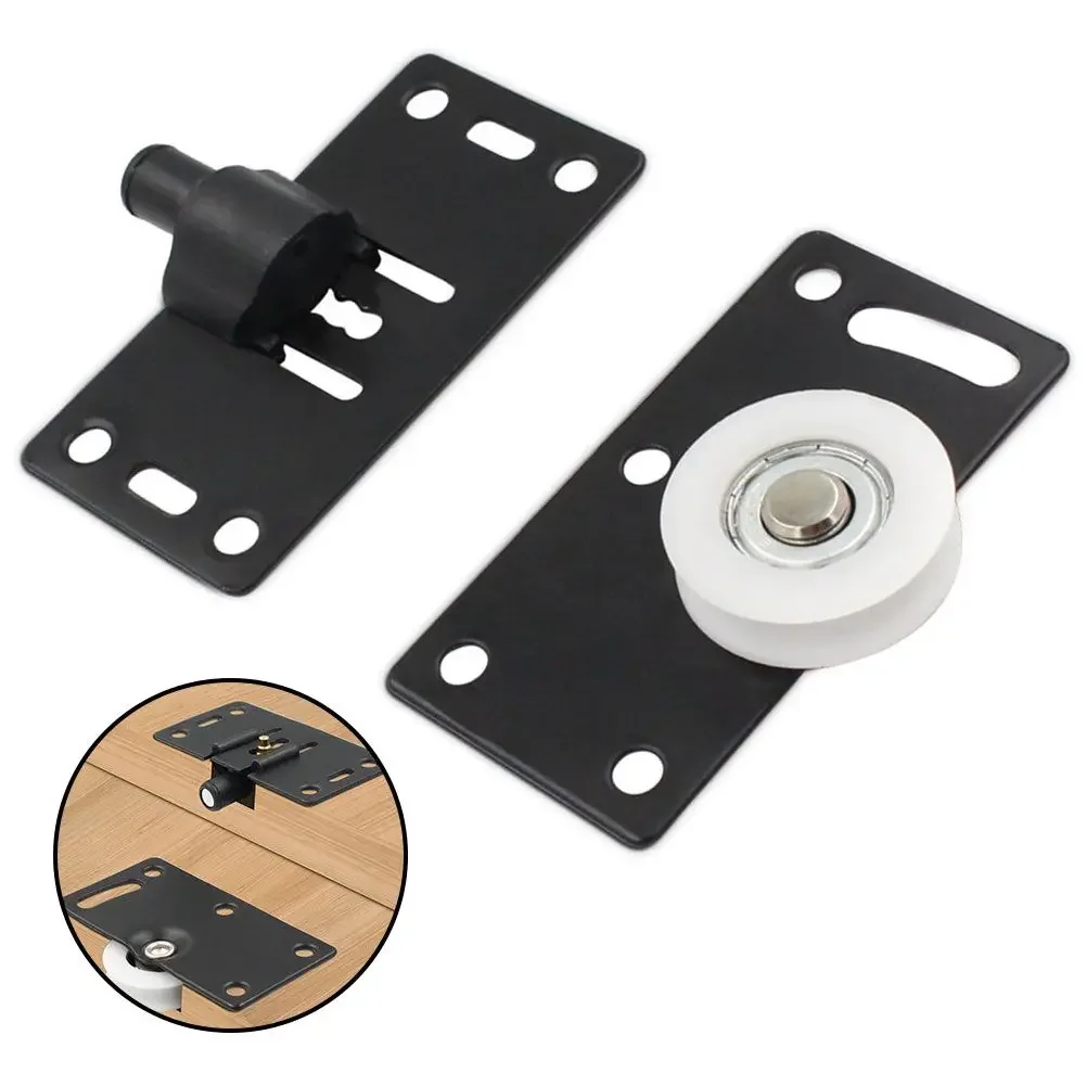 Heavy duty Black Sliding Door Wheels Rollers Pulleys Runners for Cupboard Wardrobe with Adjustable Height Feature