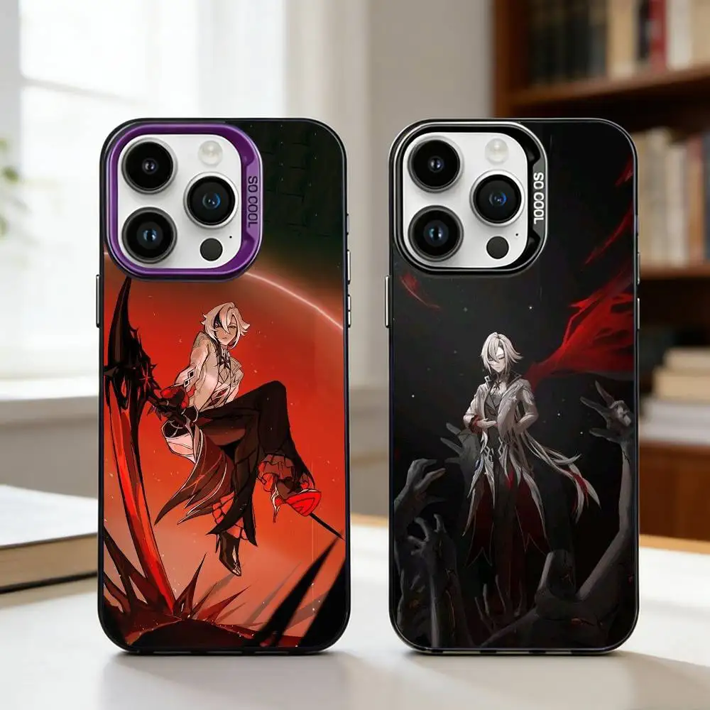 

Arlecchino G-Genshin Impact Phone Case For iPhone17,16,15,14,13,12,11,Pro,MAX White Matte Shockproof Cover