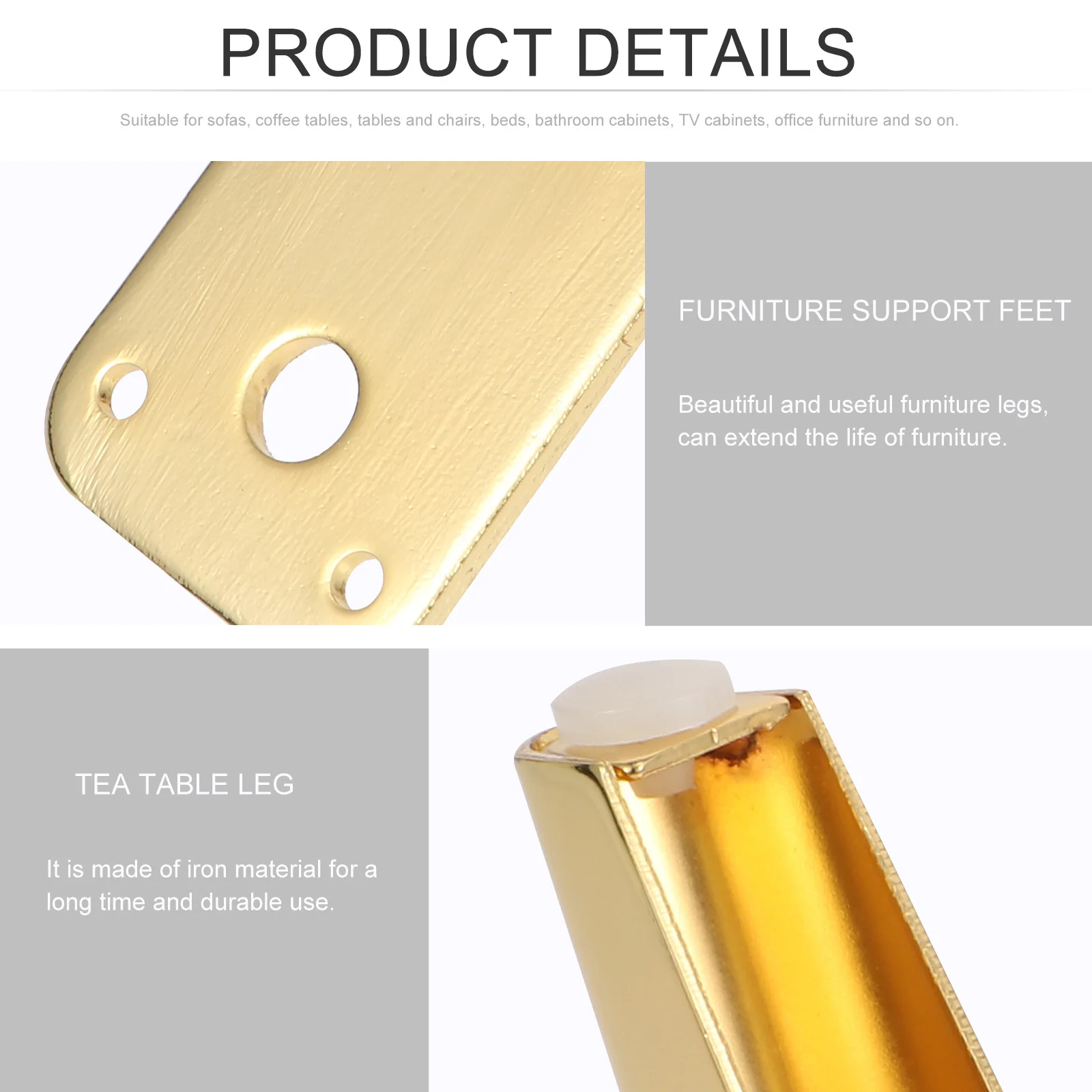 

Strong Load Bearing Iron Furniture Support Feet for Beds Sofas Cabinets Stands Coffee Tables Household Furniture Repair