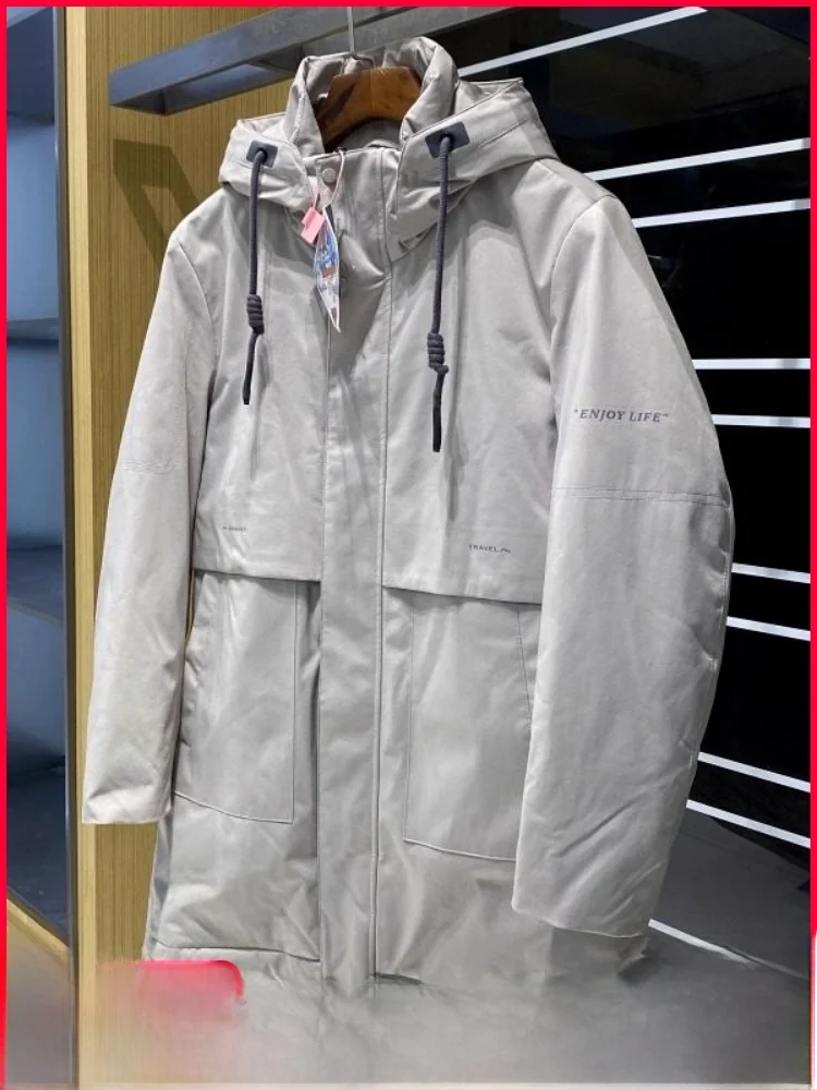 

Мужская уличная пуховая куртка с капюшоном, ветрозащитная, водоотталкивающая, осенне-зимняя, модная, универсальная, многофункциональная