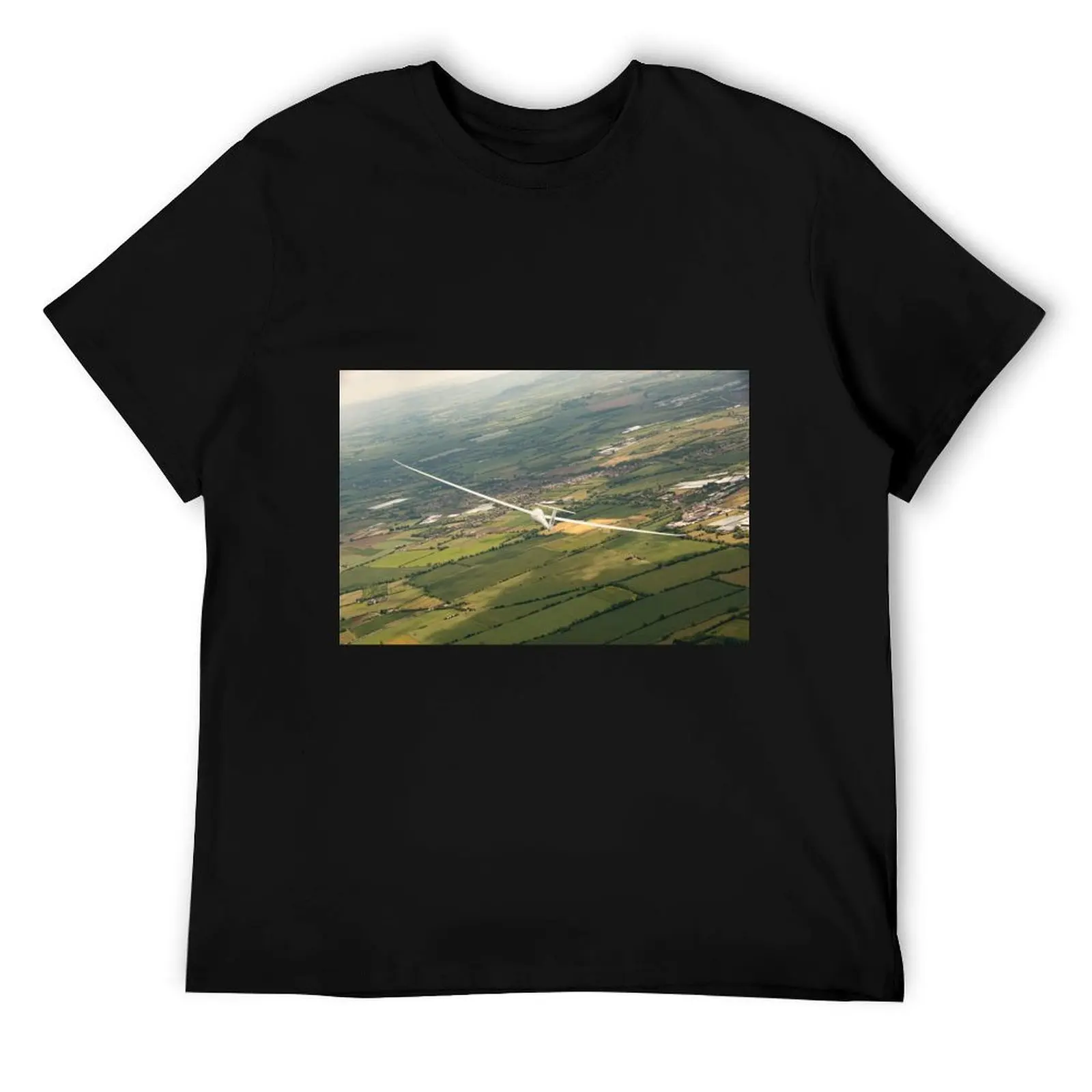 

Sailplane,glider soaring above the English contryside. T-Shirt t shirts for man graphic tees t shirts for man slim fit T-Shirt