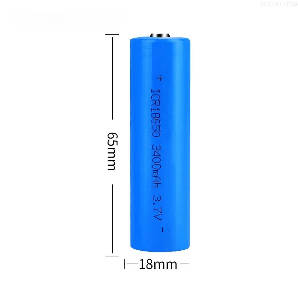 Brand New 2PCS 18650 3.7V 3400mah Rechargeable Lithium Battery for Flashlight Small Fan Doorbell Batteries High Quality