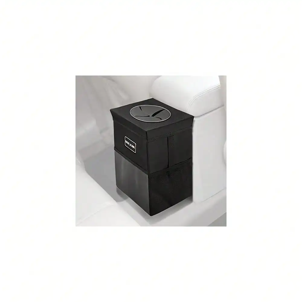 Car Trash Can With Lid - Car Trash Bag Hanging With Storage Pockets Collapsible And Portable Car Garbage Bin, Leak-Proof Car Organizer,
