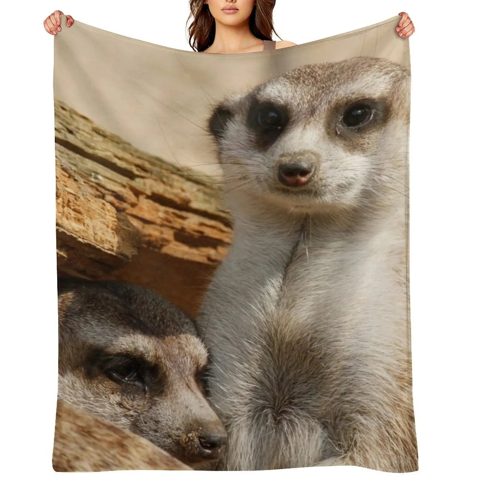 

Meerkat 042 Throw Blanket Extra Large Throw Furrys Plaid Sofa Blankets