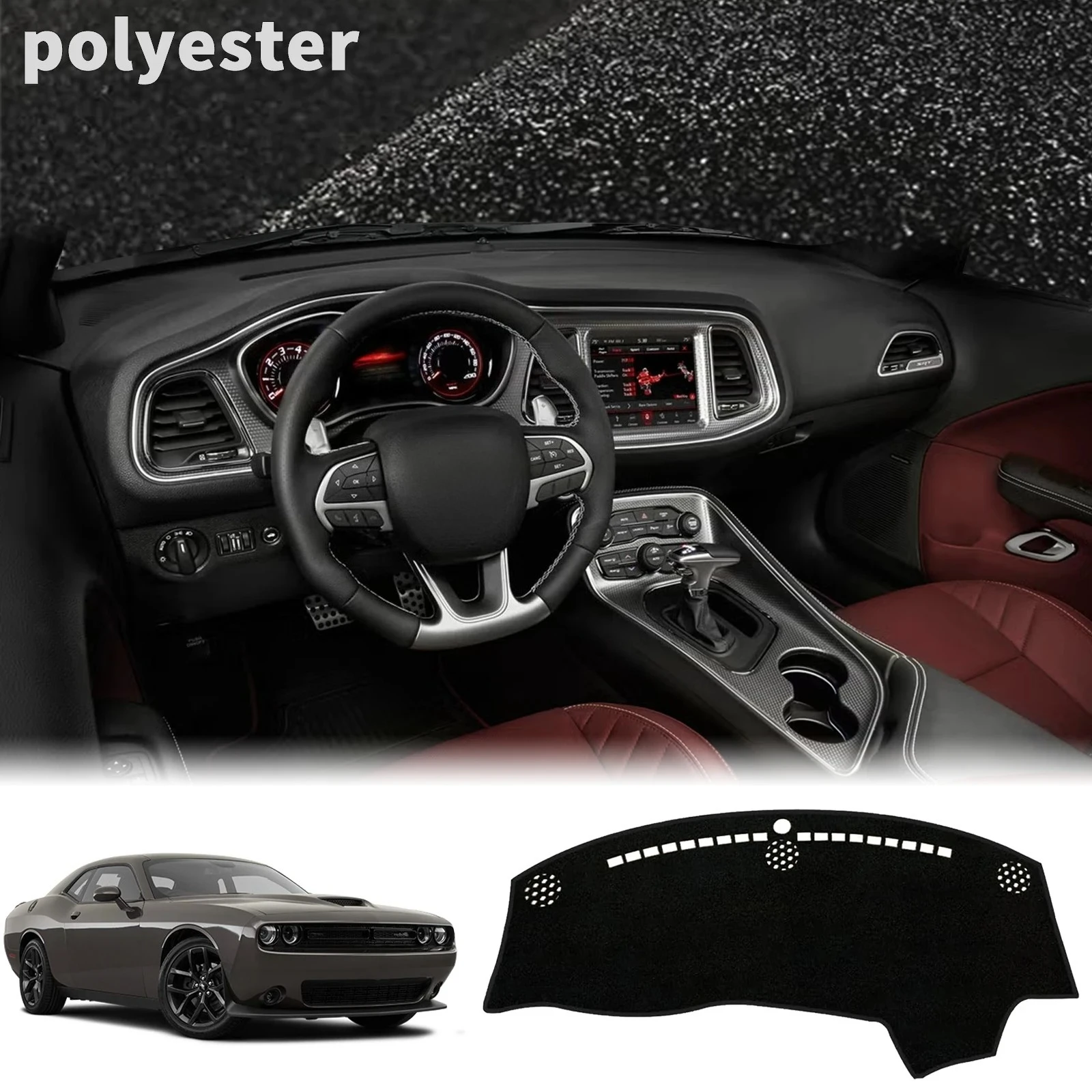 

Car Dashboard Mat for Dodge Challenger 2015-2023 Sunshade Protective Carpet Dash Mat Dashmat