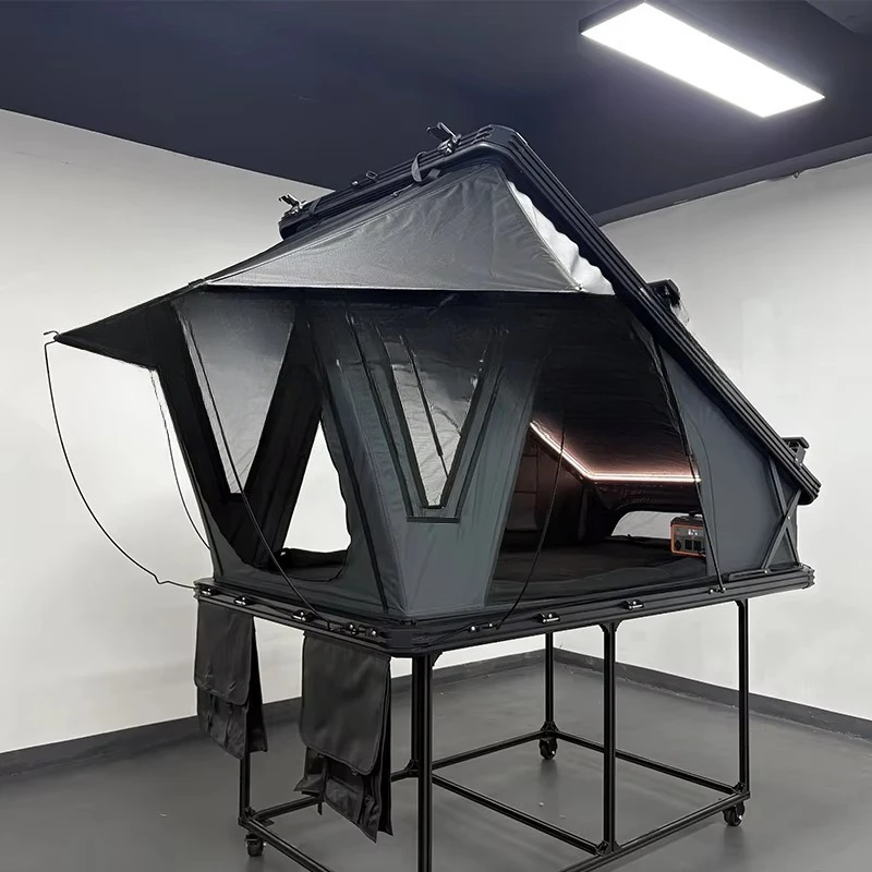 Rooftop tents with hard-shell waterproof outdoor camping hard-shell rooftop tents made of aluminum