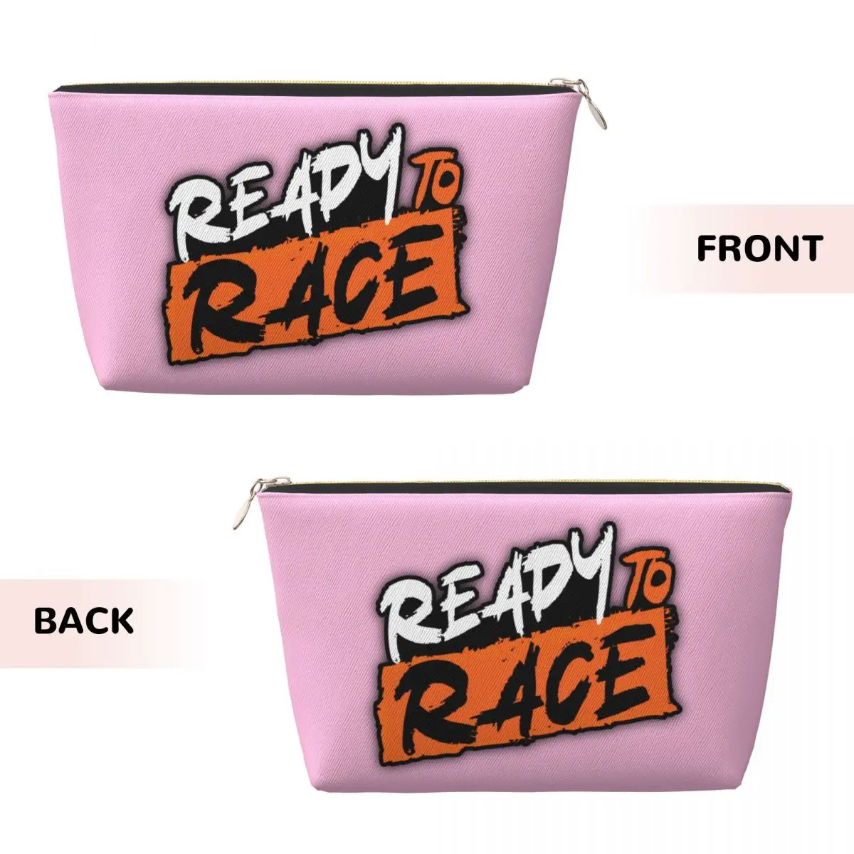 Custom Travel Ready To Race Toiletry Bag Motorcycle Rider Racing Sport Cosmetic Makeup Organizer Beauty Storage Dopp Kit Box