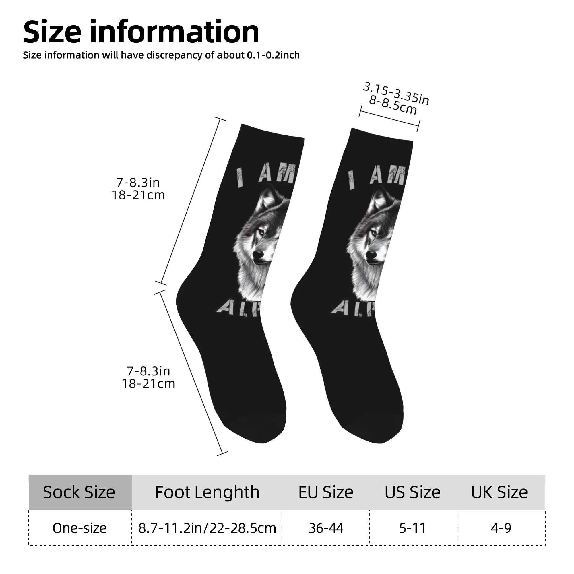Nouveauté impression bas je suis l'alpha hommes chaussettes pour femmes hommes extensible hiver graphique équipage chaussettes