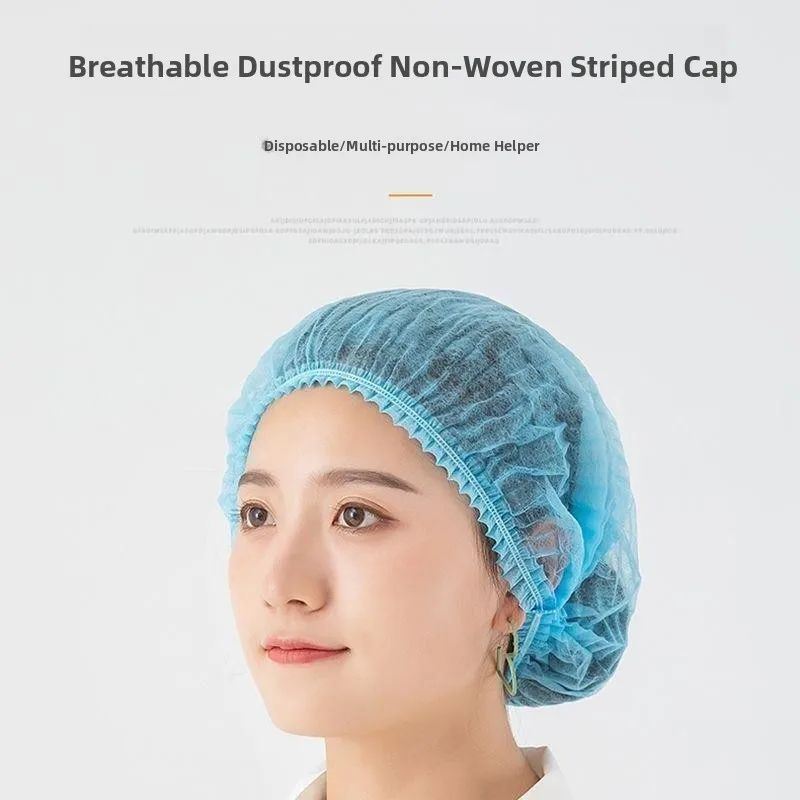 Disposable Breathable Chef Hat Kitchen Restaurant Food Service Oil Proof Hair Net Waiter Work Cap Comfortable round Top Hat