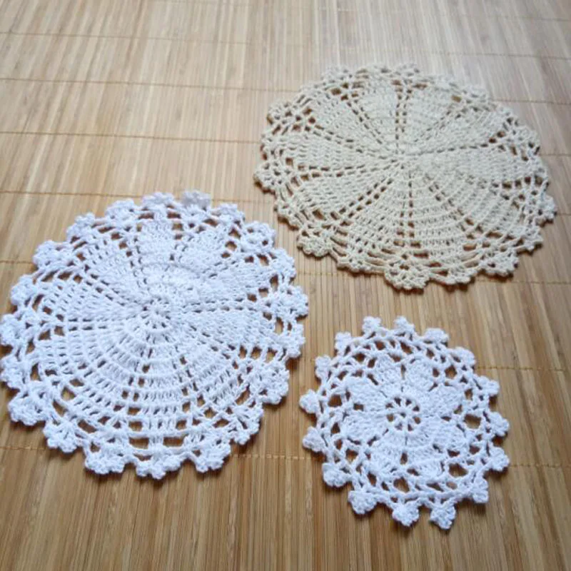 Table decoration and accessories cotton table place mat cloth crochet Round placemat wedding Christmas flower coaster kitchen