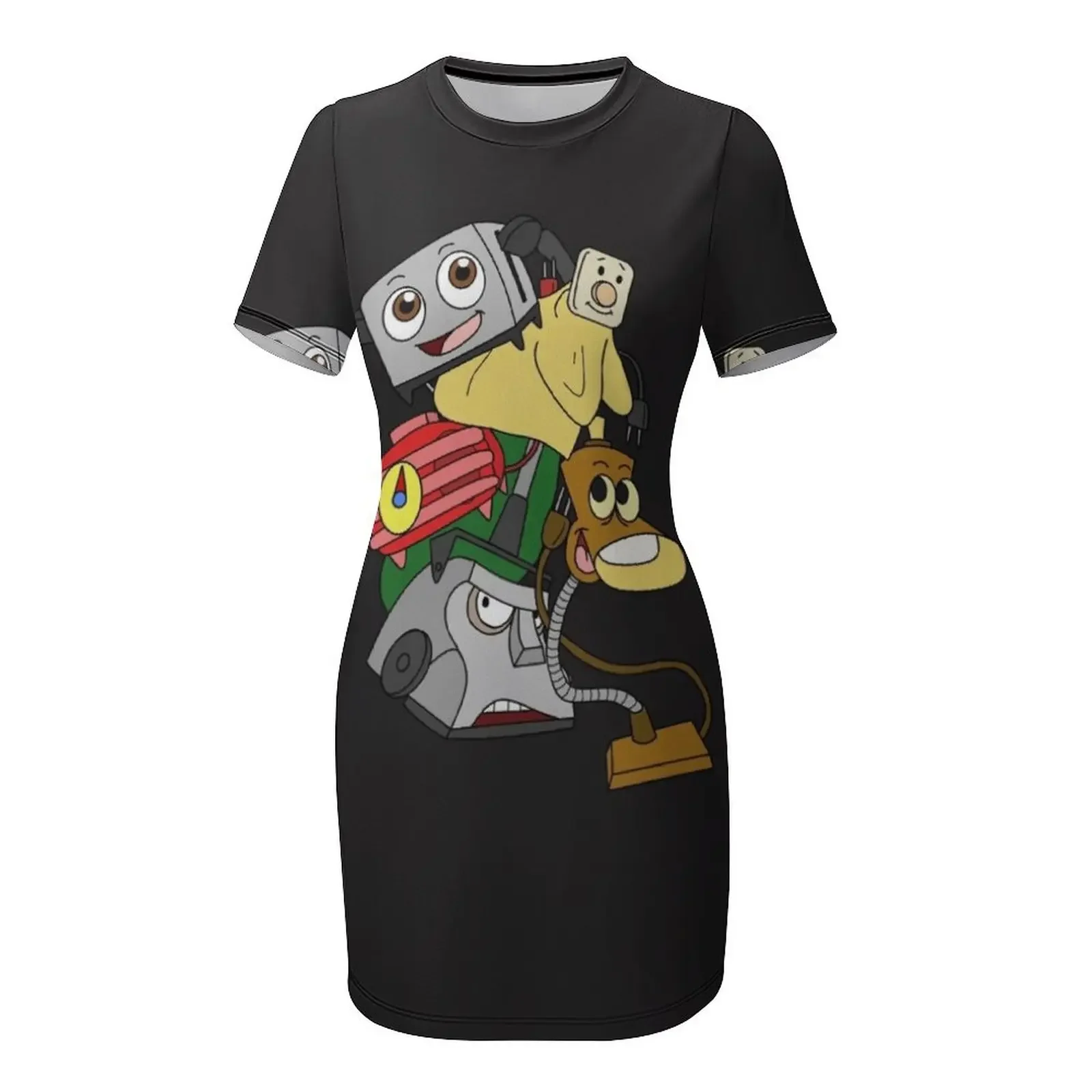 용감한 작은 모험가 클래식 티셔츠 반팔 드레스 드레스 빈티지 여성의 우아한 루즈 드레스 드레스