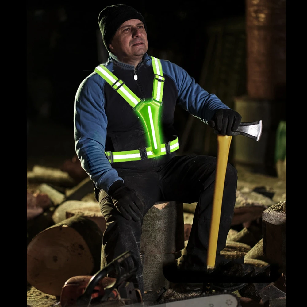 

Светодиодный светоотражающий жилет, регулируемые светящиеся ремни-отражатели, сигнальные огни для детей и взрослых, жилет для ночного бега, езды на велосипеде