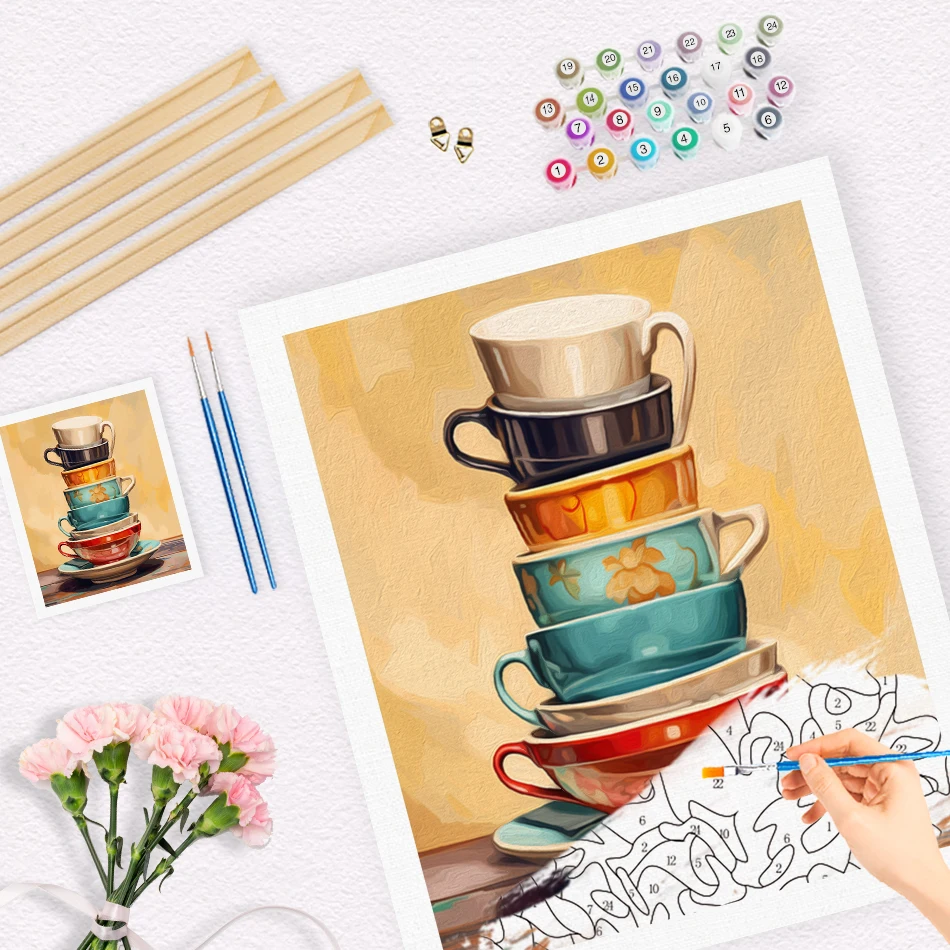 RUOPOTY-Painting By Numbers On Canvas Landscape Items Simple Hand Drawing For Beginner Easy Picture Drawing Art Supplies Crafts