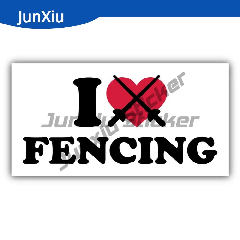 

I Love Fencing Waterproof Pvc Car Sticker For Bumper Laptop Speedboat Rear Windshield Decal Scratch-proof Exterior Camper Access