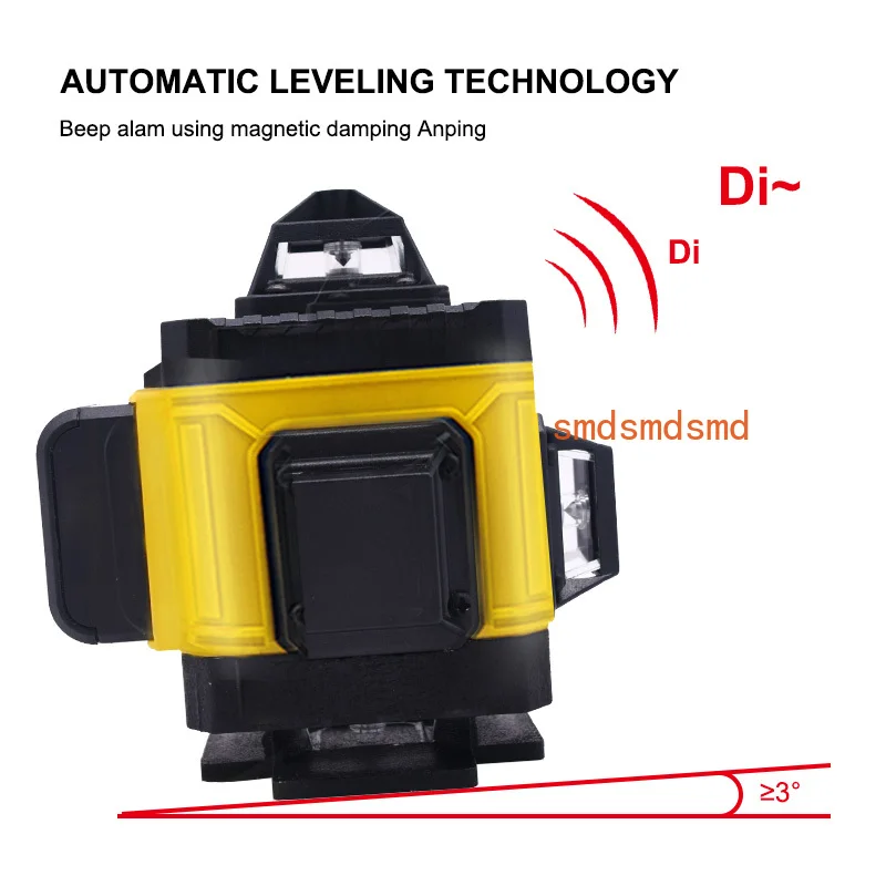 16 Lines 4D Laser Level Horizontal & Vertical Cross Line Green Beam 360° Self-Leveling Laser Level with Remote Control