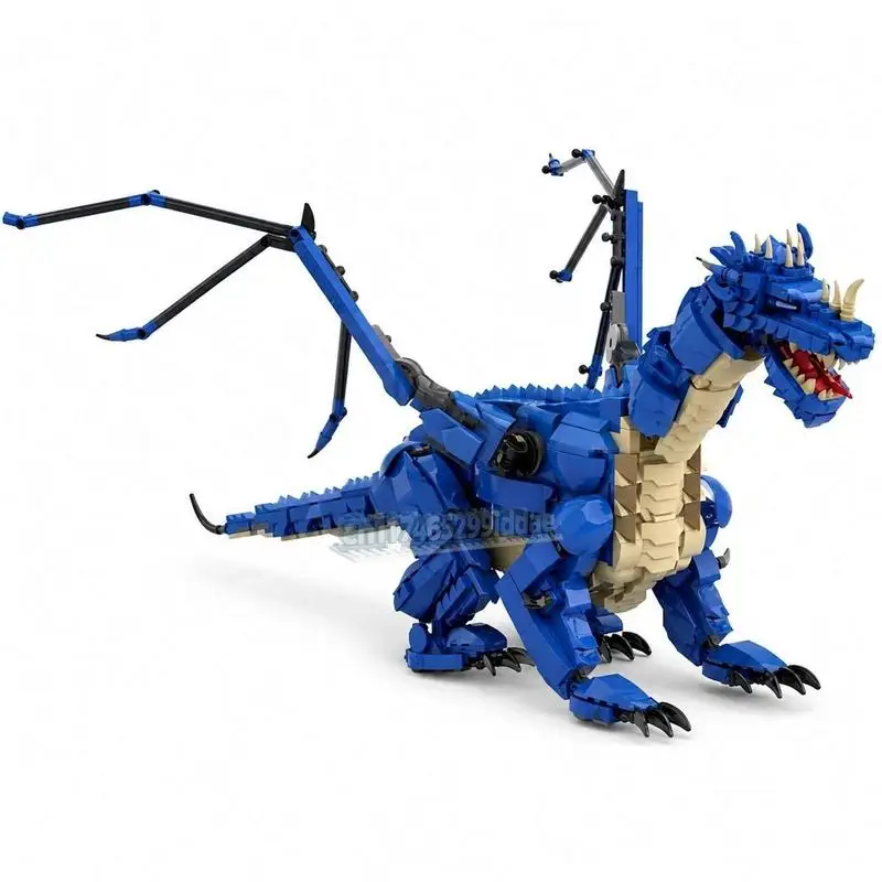 1816PCS Blue Dragon Lightning Creature Model Building Blocks Fantasy Figure DIY Creative Assembly Puzzle Educational Toy Gifts