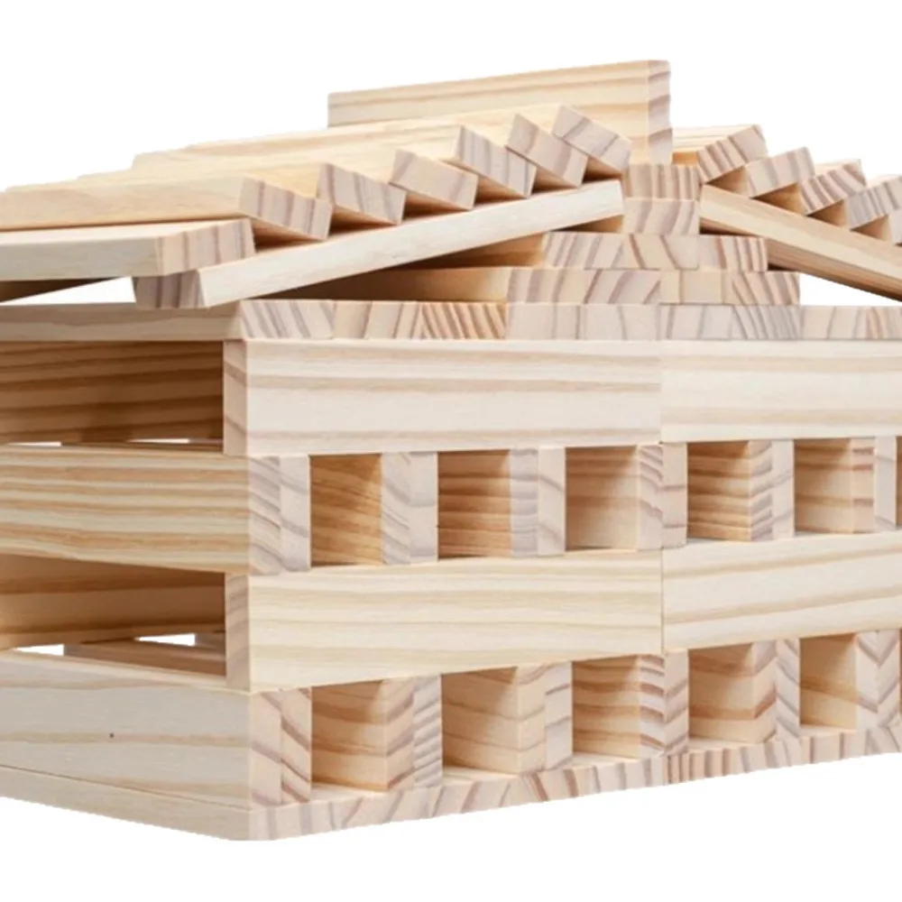 Blocchi da costruzione in legno per bambini Giocattoli impilabili in legno naturale per i più piccoli Apprendimento creativo del set da gioco
