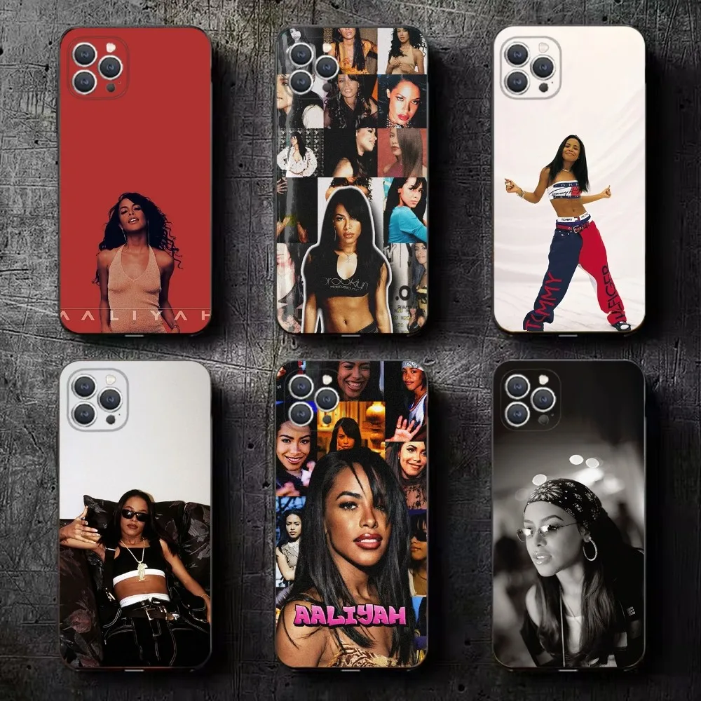 A-Aaliyah Actres Phone Case For iPhone 16,15,14,13,12,11,Plus,Pro Max,XS,X,XR,SE,Mini,8,7 Soft Silicone Black Cover