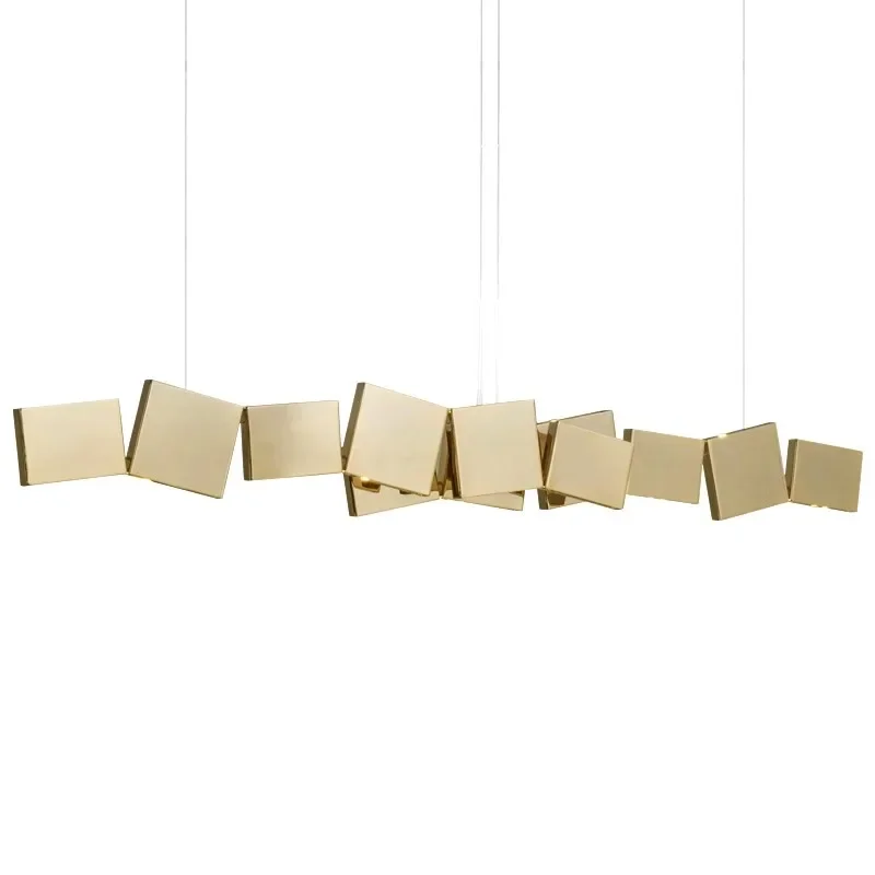 

Modern Square Shaped Ceiling Chandelier Suitable for Coffee Tables Office Desks Living Rooms Indoor Home Lighting Hanging Lamp