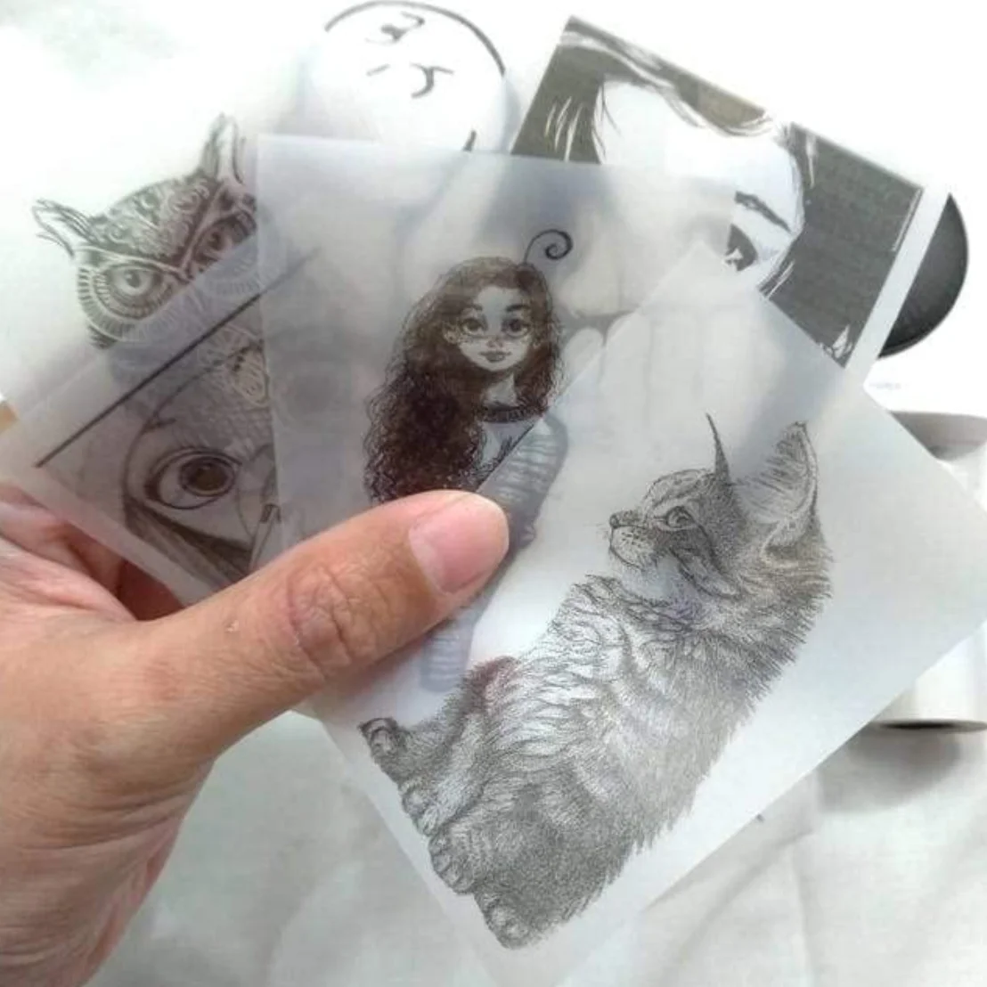 5PCS Mini Printer Paper Transparent Thermal Sticker Paper Self-adhesive Printer Paper Printer For Photos Notes 5.7 x 2.5cm