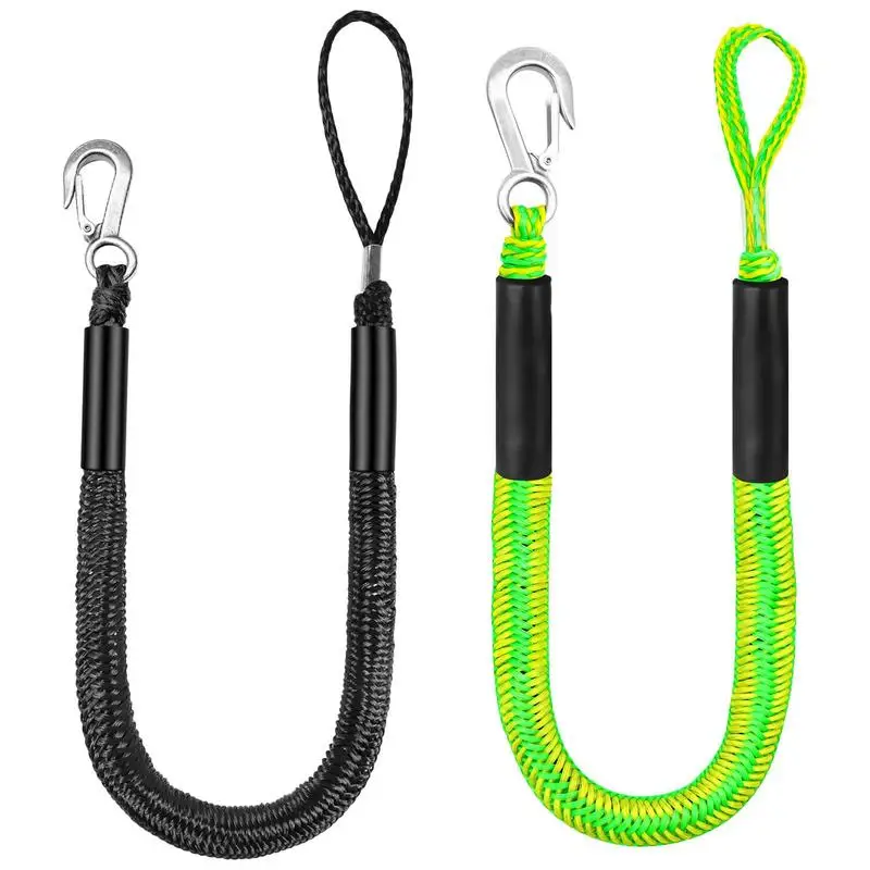 Mooring Rope Extendable Yacht Docking Line Portable Dock Line With Hook For Boat 4ft Rope Bungee Cord Dockline Boats Kayak Tools