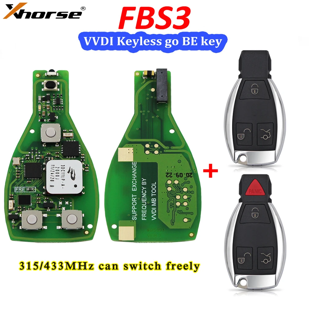 

Xhorse Keyless Go FBS3 VVDI BE Smart Key 3/4 Button 315mhz 433mhz One Button Start for MB W204 W207 W212 W164 W166 W221 CLK