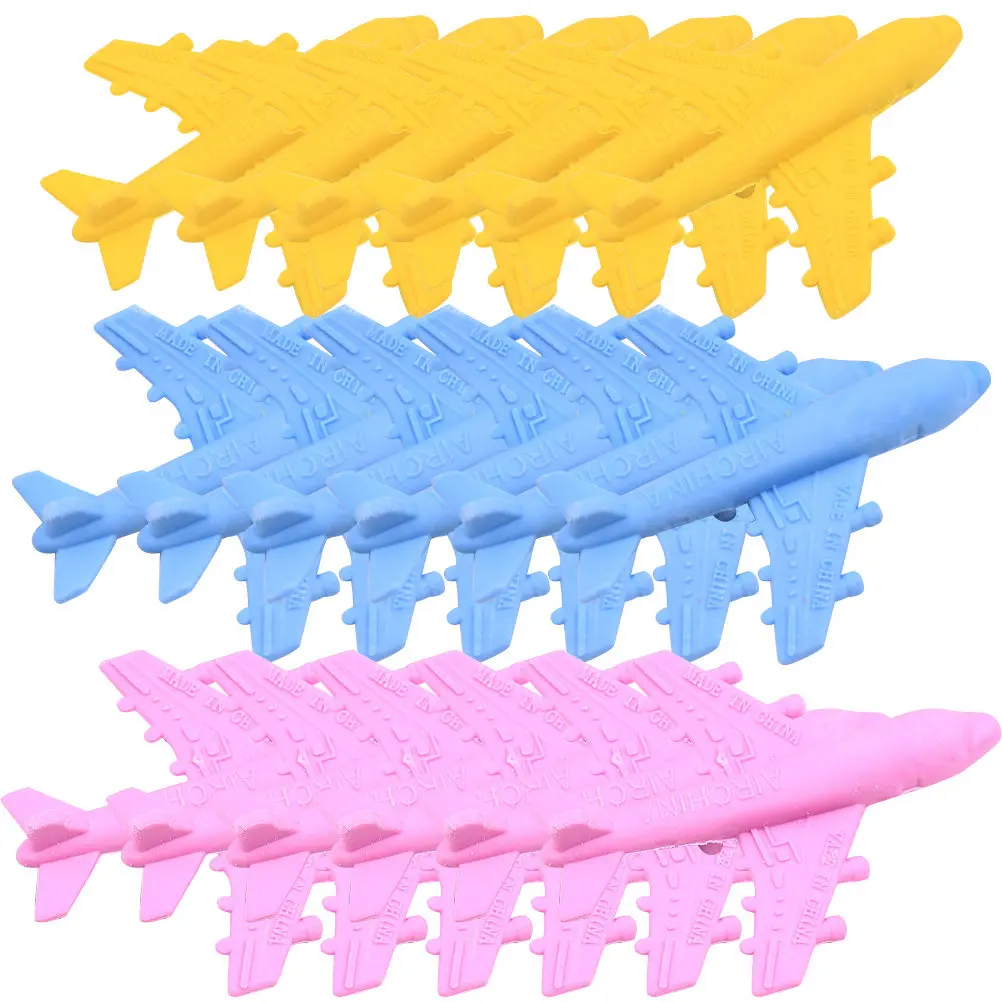 15Pcs Realistic Airplane Erasers Compact Student Stationery Learning Supplies for School Home Kindergarten Party Gifts