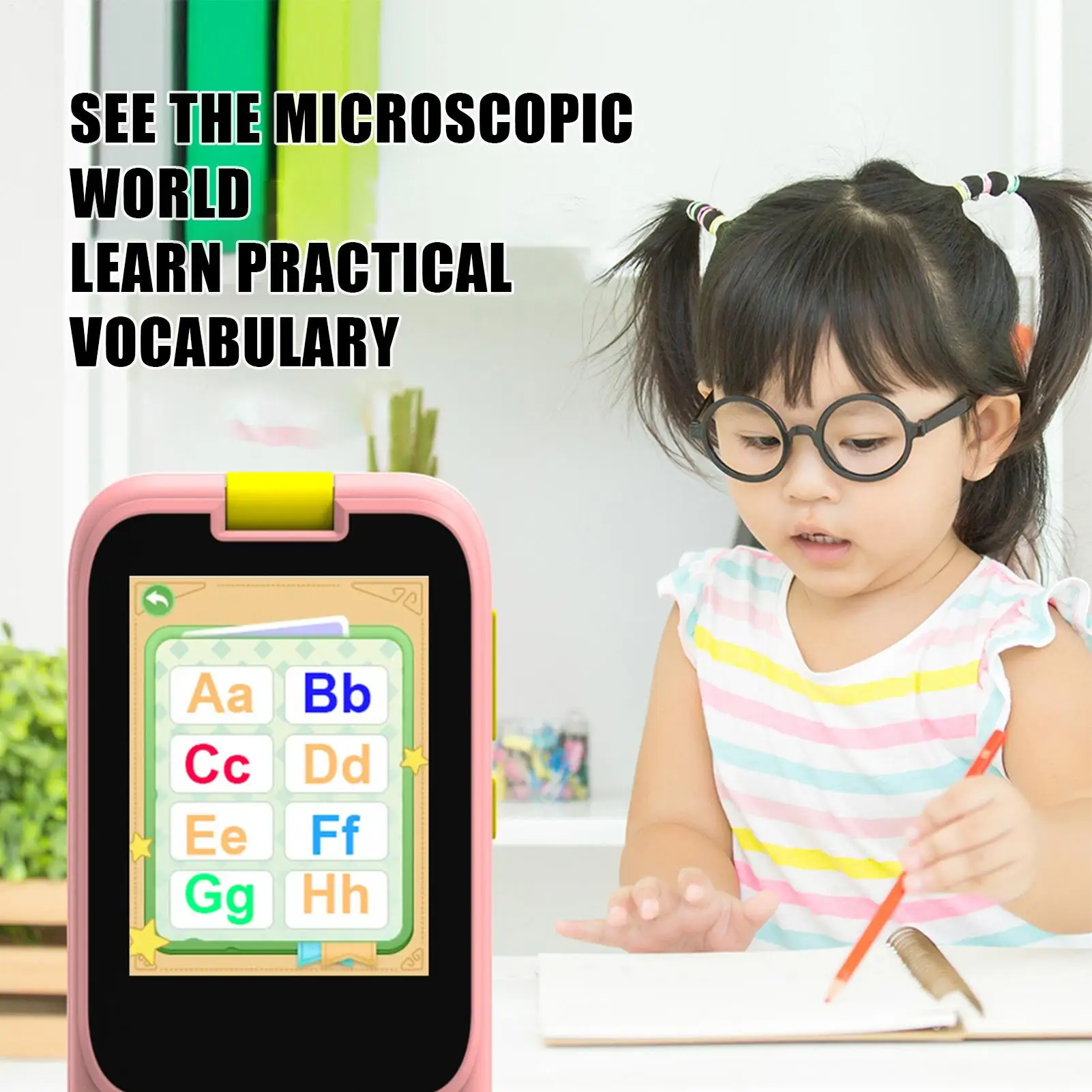 Microscópio digital portátil multifuncional, gravador de fotos hd, lupa de insetos biológicos para crianças, presente