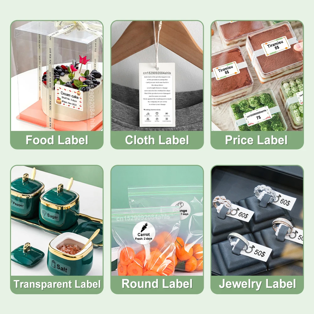 Portable Label Printer E210 Adhesive Thermal Printer Mini Labeling Machine Sticker Printer Similar as B21 M220 M110 or 5PK Label