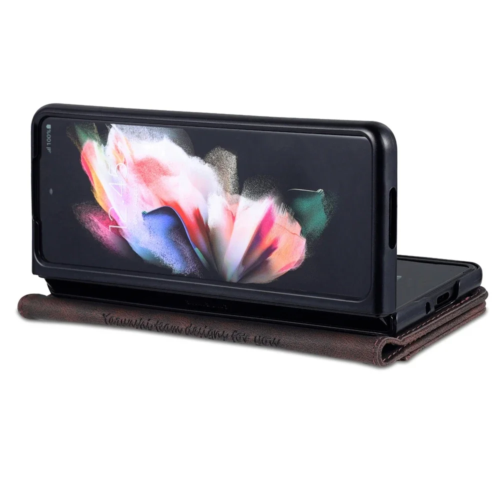 Business Flip Leather Case voor Samsung Galaxy Z Fold 7 6 5 4 3 5G Fold7 2025 Luxe Magnetische Flip Book Card Portemonnee Telefoon Cover