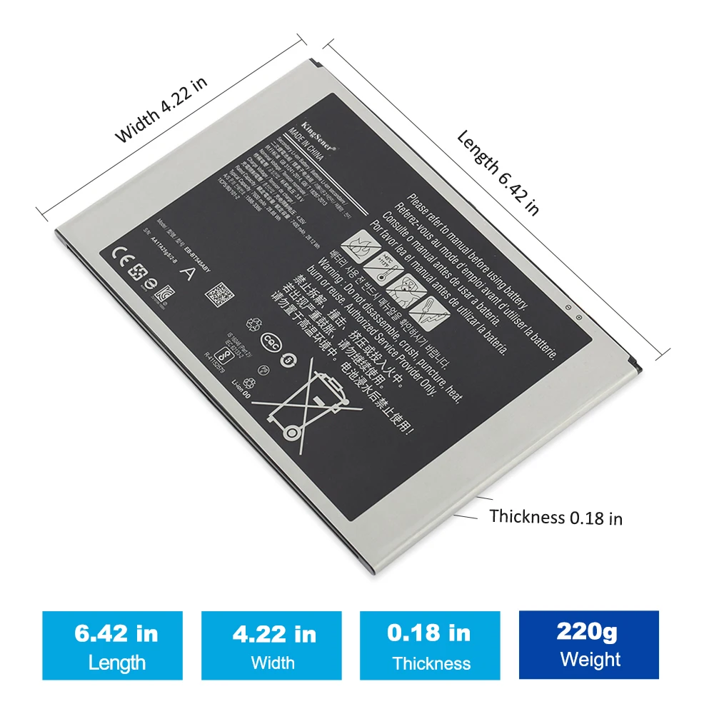 EB-BT545ABY 3.8V 7600mAh Tablet Battery For Samsung Galaxy Tab Active Pro SM-T545 SM-T540 SM-T547 Tab Active Pro 10.1”