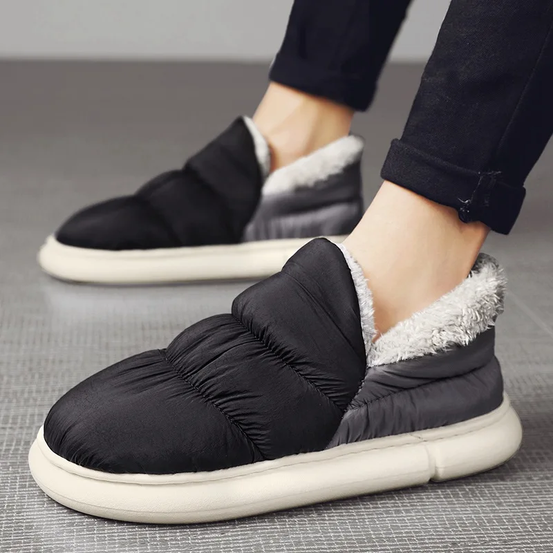 Snow Boots for Men, Winter New Style, Fur Integrated and Plush Thick Warm Cotton Shoes for Couples, Fashionable Cotton Boots