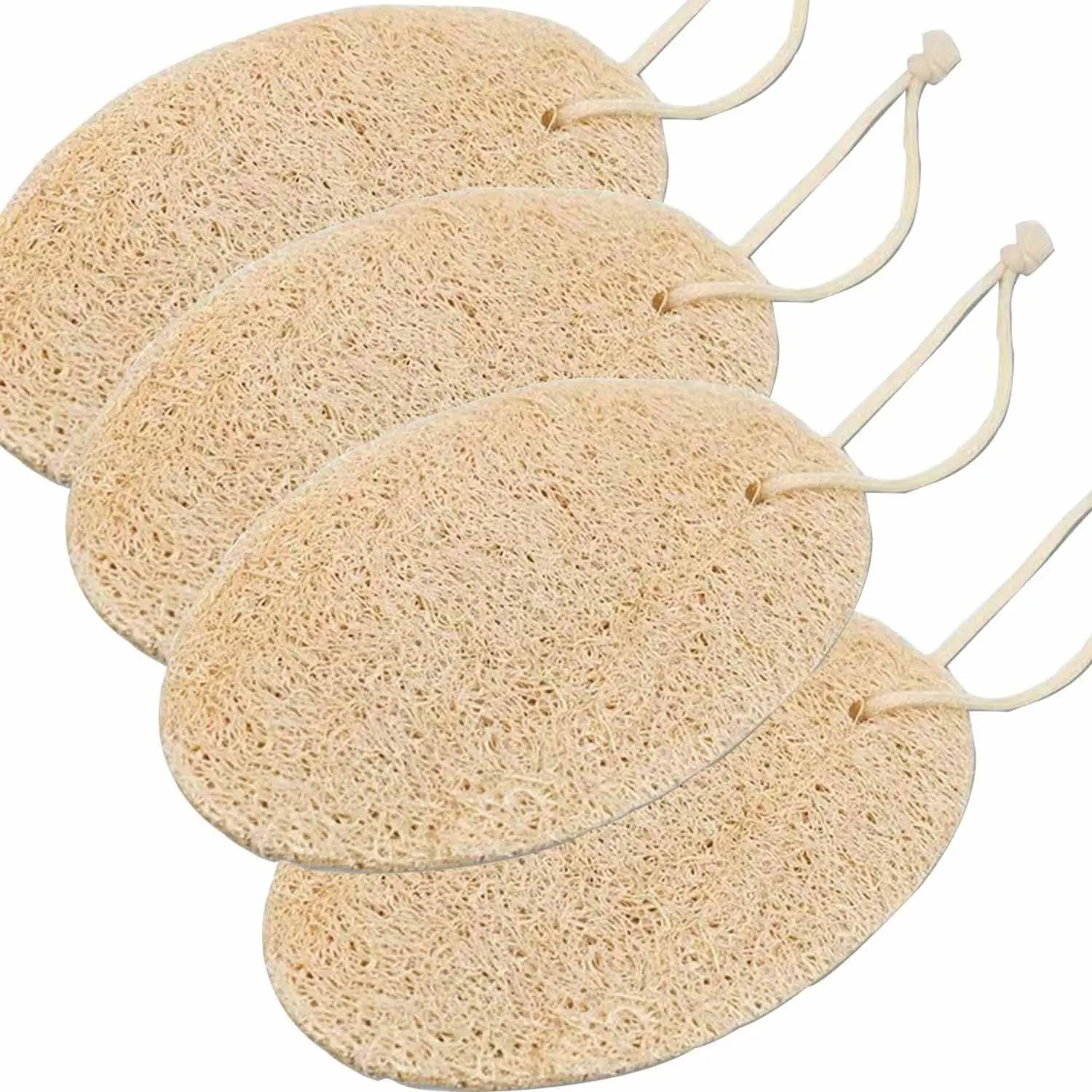 Esponjas naturales de Luffa para ducha, esponja Exfoliante para el cuerpo, depurador de espalda para SPA, belleza, baño, cuidado diario, 5 piezas