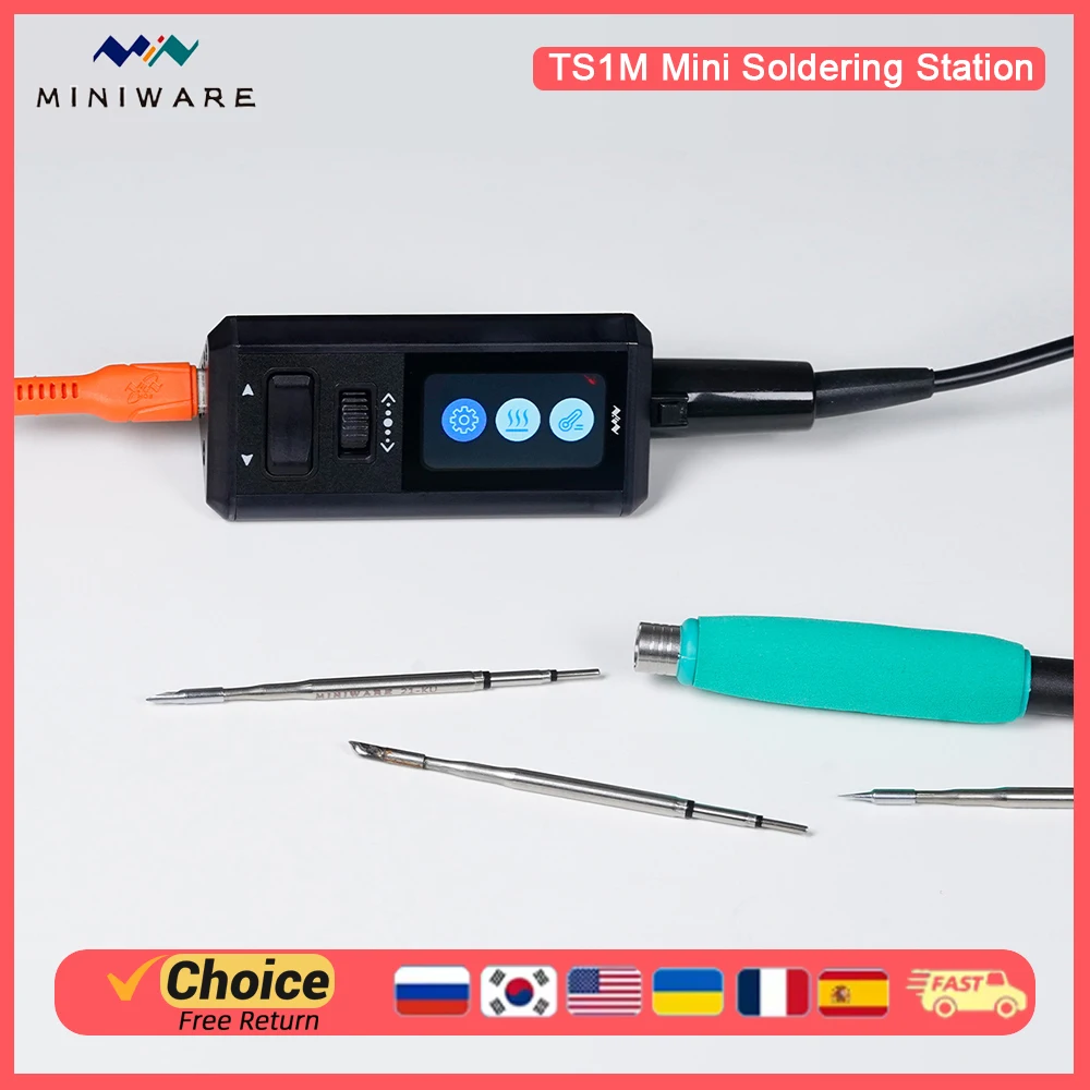 MINIWARE TS1M 200W Portable Soldering Workstation: PID Control, Dual-Mode Power Supply, PD3.1, Suitable for DIY and PCB Repair