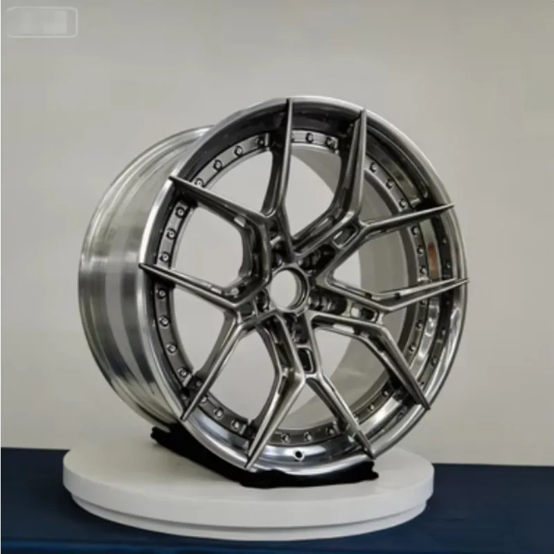 Custom Forged Forged Wheels 2 Piece 20 Inch Hyper Black Finish 5x100 5x114.3 5x112 5x120 Alloy Rims For BMW For Audi For Honda