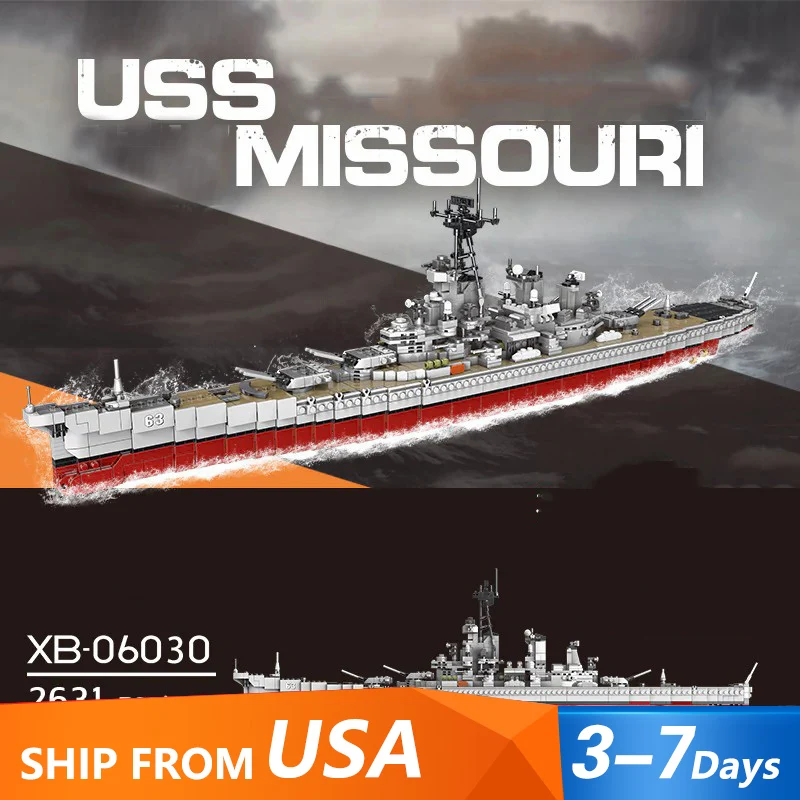 

WW2 Missouri Aircraft Carrier Military Building Block Construction Set Toy, Collectible Home Construction, Adult Gift 2631pcs