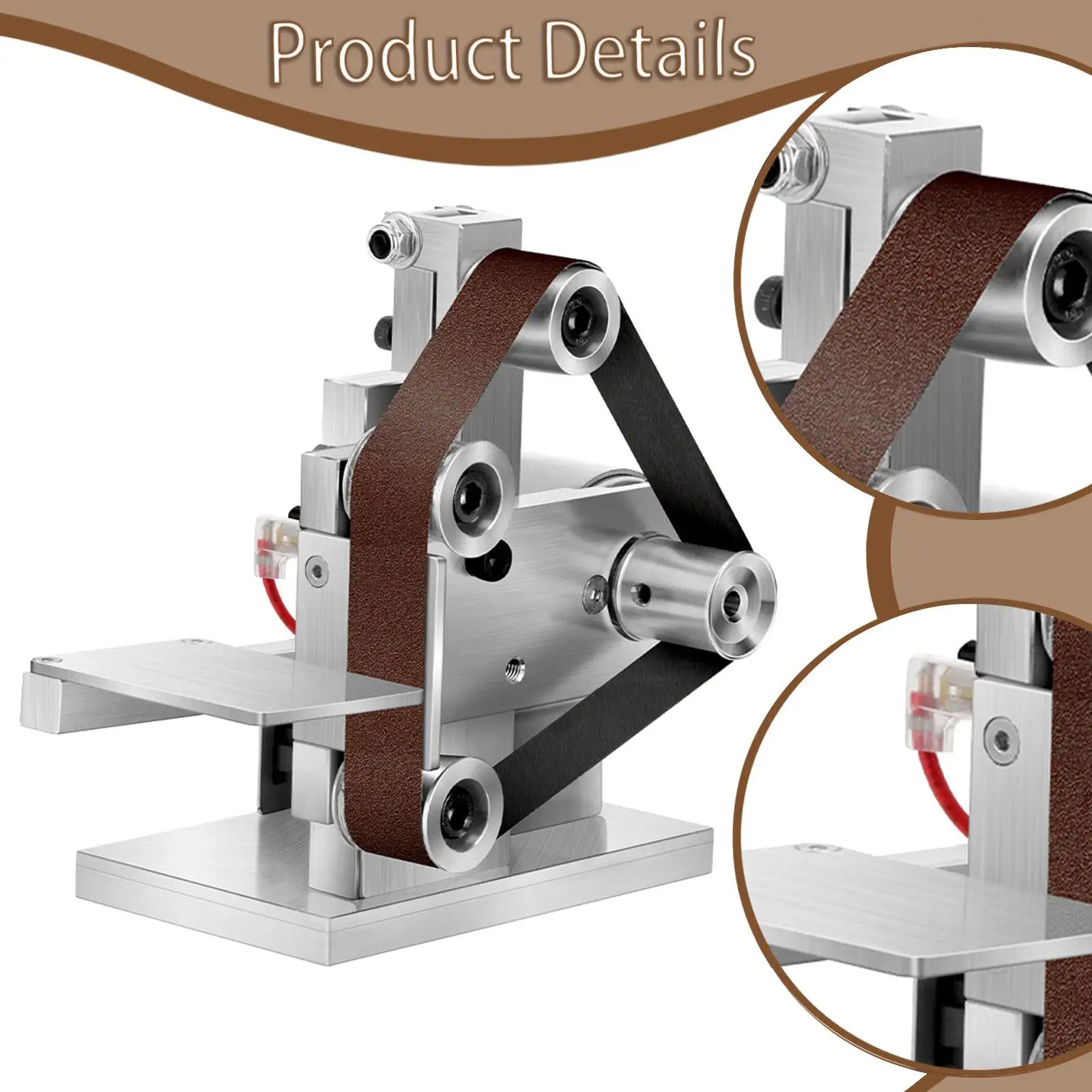 

Mini Belt Sander Aluminum Alloy Polishing Grinding Machine Electric Sharpening Wood Sanding Tool for Acrylic Shaping Polishing