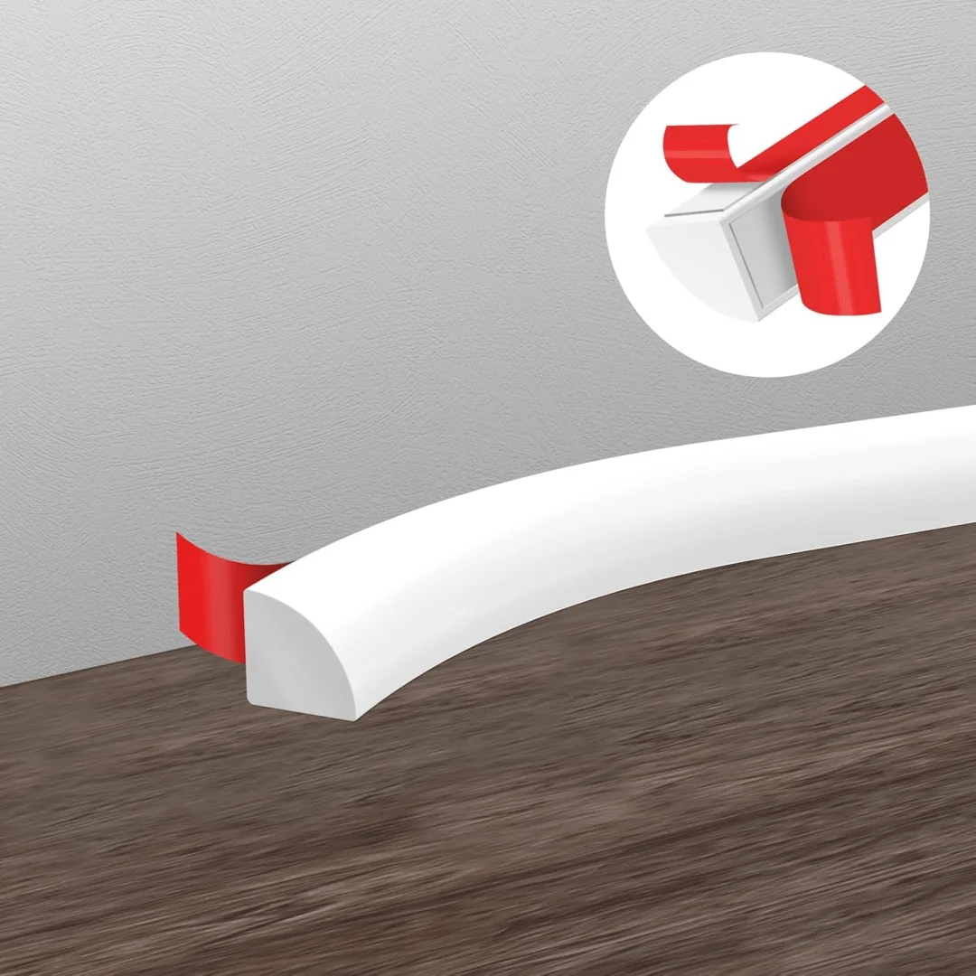 1PC 1/3meters Self-adhesive Bathroom Water Stopper Scalloped Corner Line Countertop, Wall, Ceiling Edge Decorative Strips